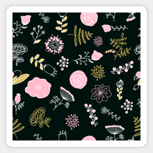 Elegance Seamless pattern with flowers Sticker